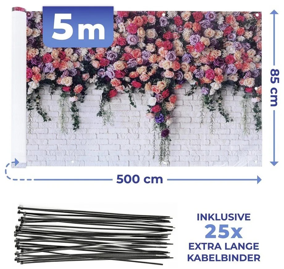 Параван за балкон 500x85 cm Roses - Maximex