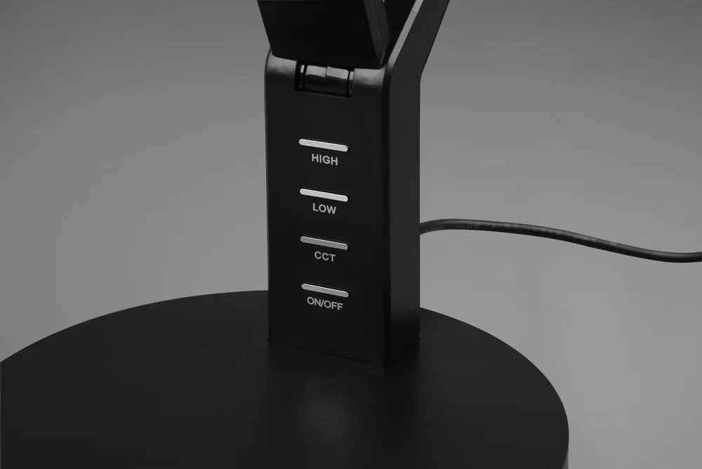 Матово черно LED затъмняваща се настолна лампа (височина 40 cm) Ava – Trio