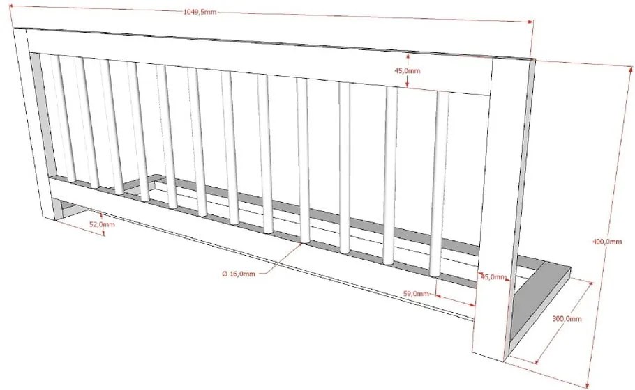 Бяла преграда за легло – Vipack