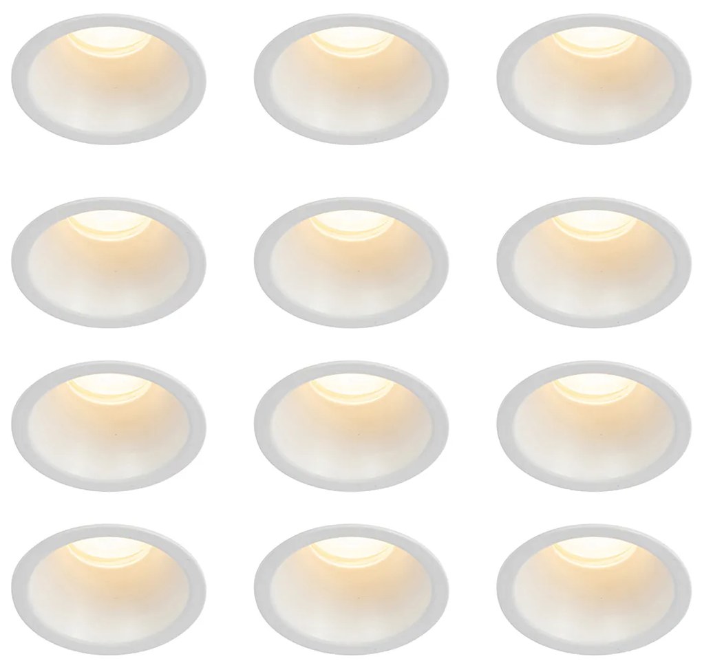 Комплект от 12 вградени прожектора бели GU10 35mm IP44 - Dept
