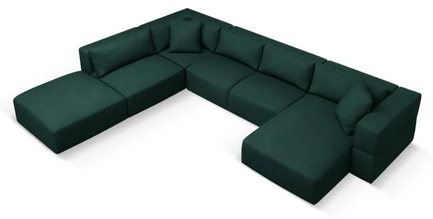 Зелен ъгъл U-образен диван, ляв ъгъл Esther – Milo Casa