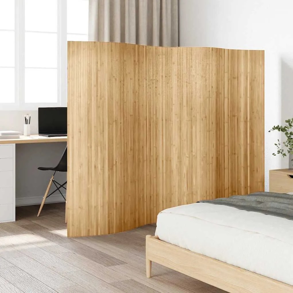 247197 vidaXL Параван за стая, бамбук, 250x165 см, натурален цвят