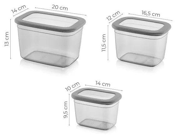 Кутии за храна в комплект от 3 бр. – Hermia