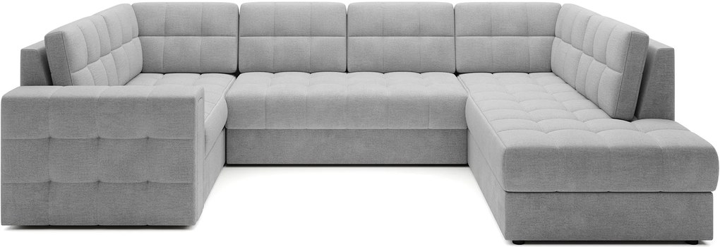 Ъглов диван Bale U-Светлосив-Десен