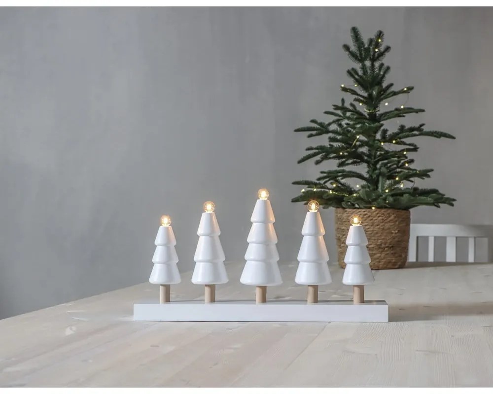 Бяла коледна светлинна украса Skog – Star Trading