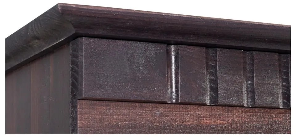 Тъмнокафява витрина от масивен бор 180x35 cm Lisa – Støraa