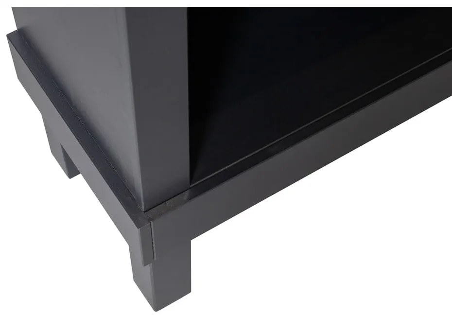 Черна библиотека от масивен бор 107x160x39 cm Bonk – WOOOD