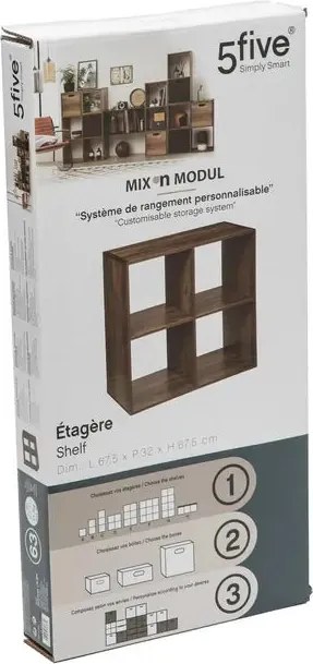 Рафт 5five Mix'n Modul Industrial, 4 отделения, Дърво