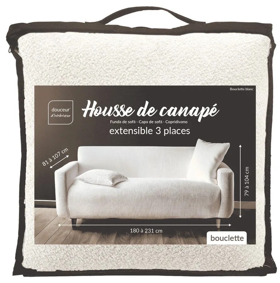 Кремаво триместно ластично покривало за диван Laina – douceur d'intérieur