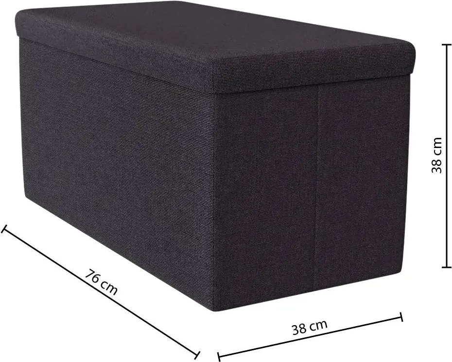 Двоен сгъваем пуф 5five Mix & Modul, 76 cm - Черен