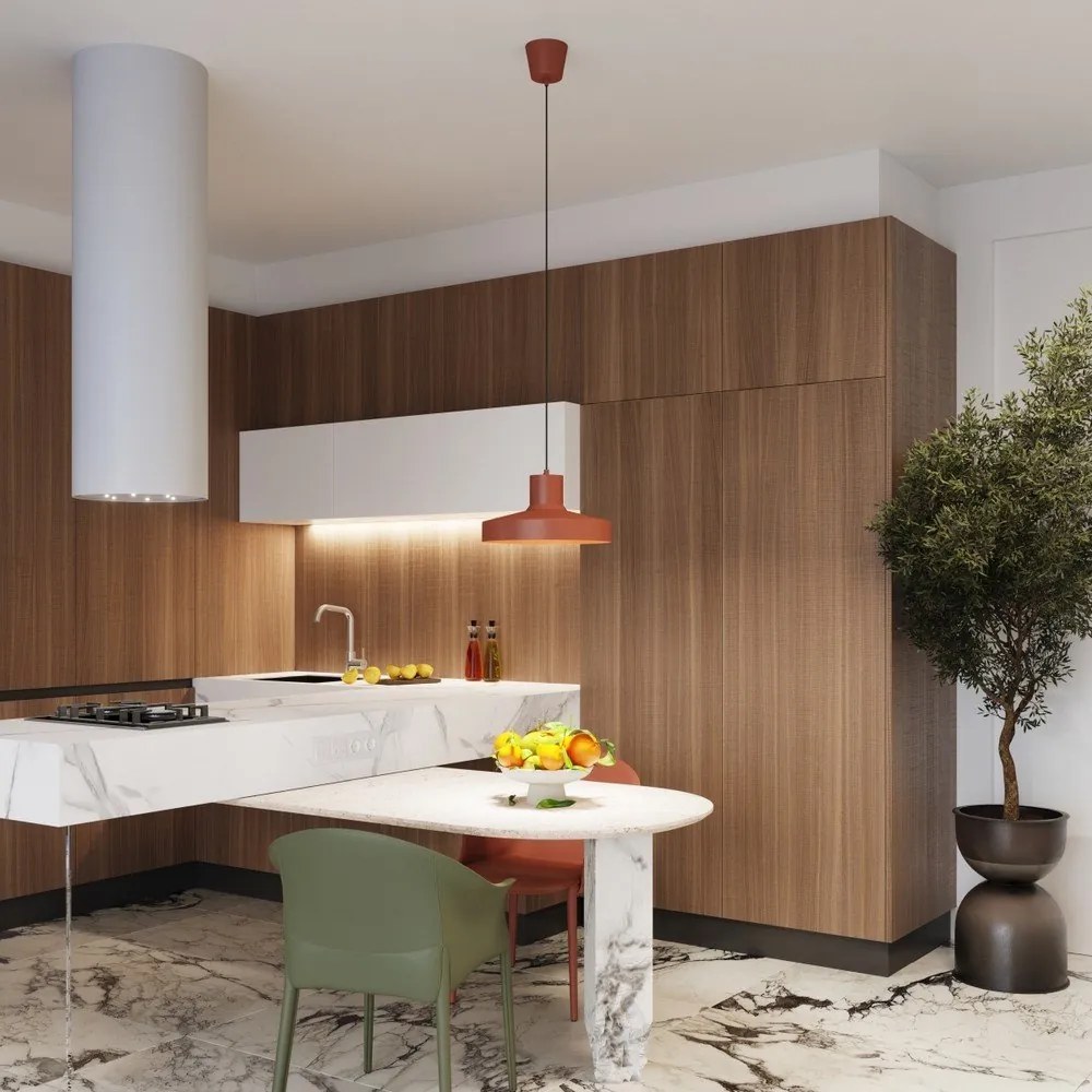 Оранжево висящо осветително тяло с метален абажур Vito – Sollux