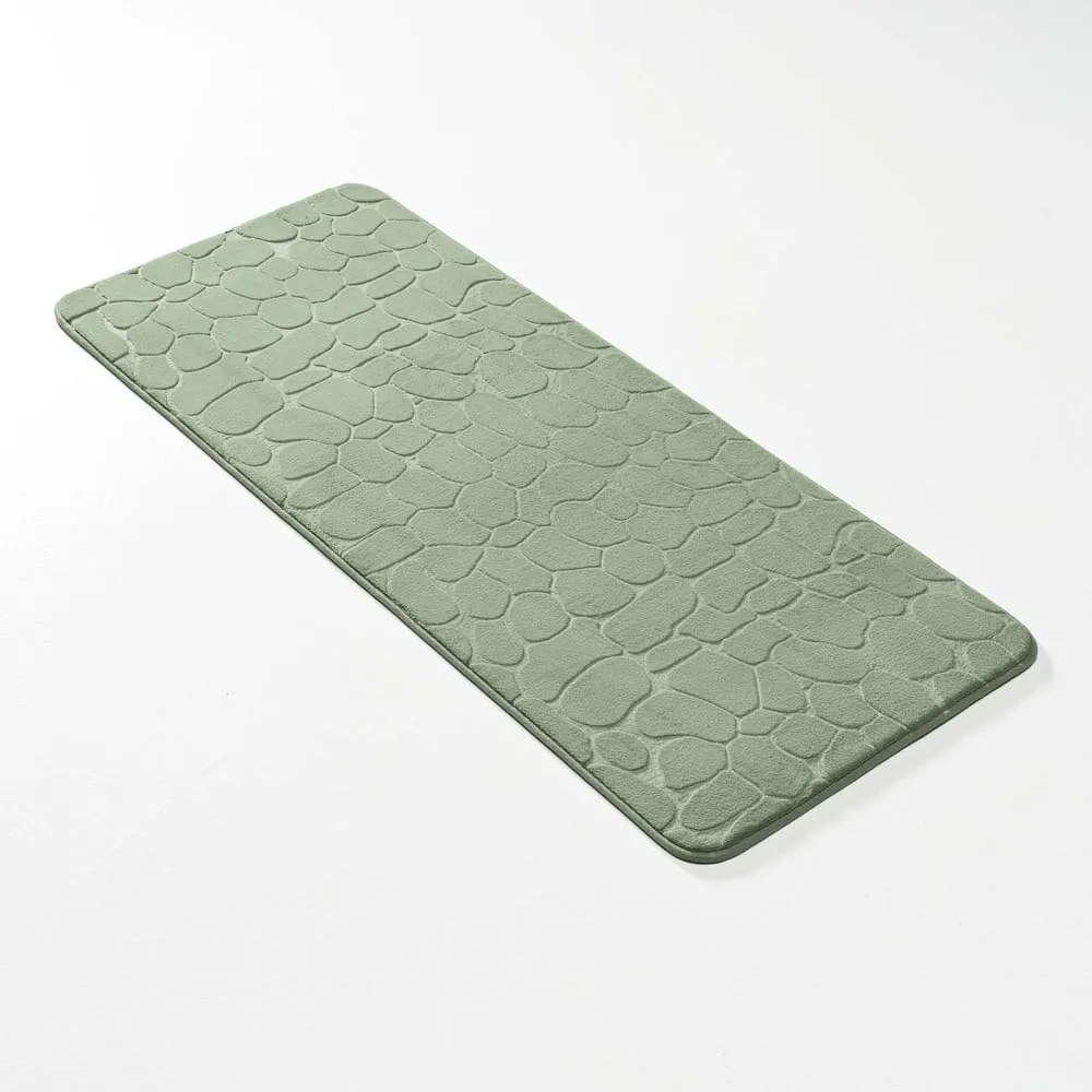 Зелен килим за баня 50x120 cm Ricochet – douceur d'intérieur