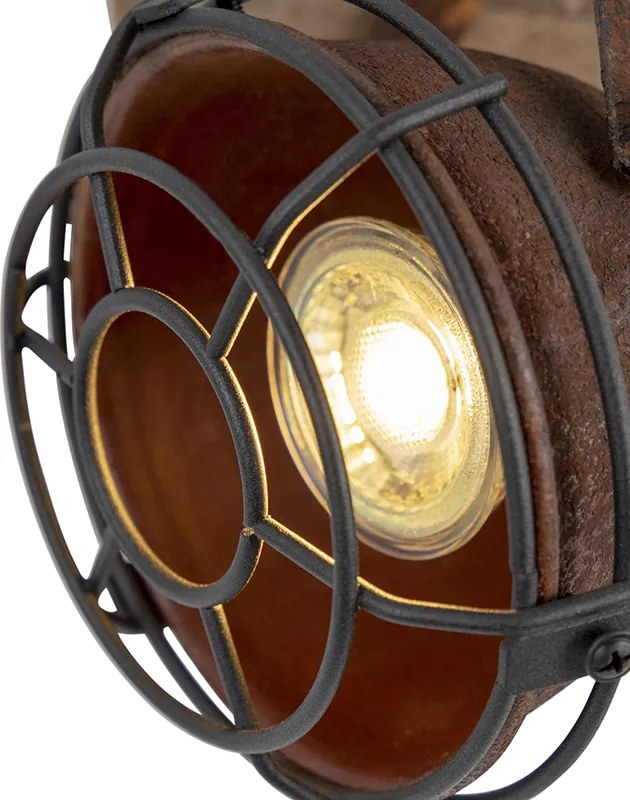 Смарт спот кафяв ръжда с дърво регулируем вкл. WiFi GU10 - Gina