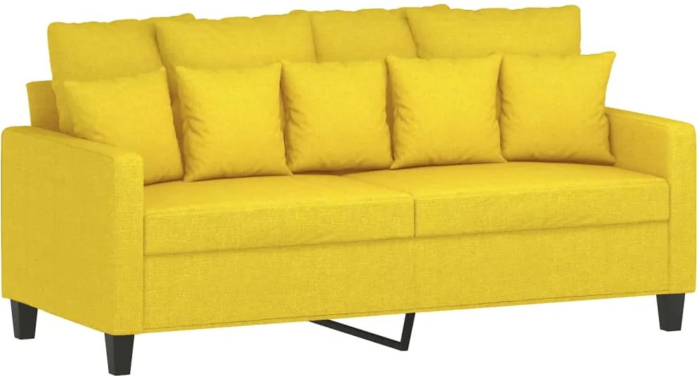 359272 vidaXL 2-местен диван, светложълт, 140 см, плат