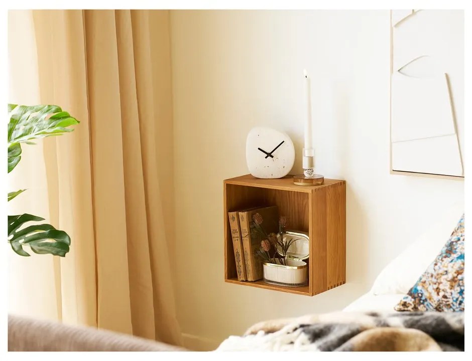 На няколко нива стенен рафт от масивен дъб в естествен цвят 18 cm Townsville – House Nordic