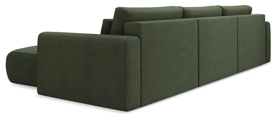 Разтегателен ъглов диван с място за съхранение в цвят каки (U форма) Kapua – Makamii