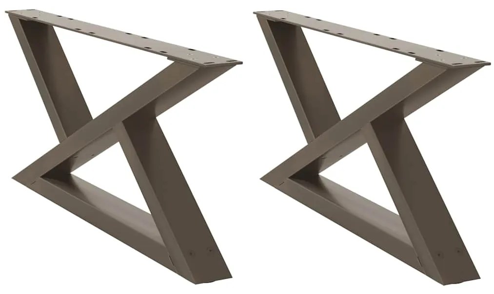 4012695 vidaXL Крака за масичка за кафе, 2 бр., естествена стомана, 70 x (30-31,3) см, стомана