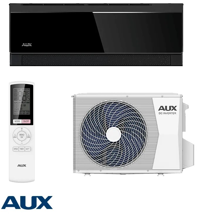 Инверторен климатик AUX C Comfort ASW-H09B7A4/CBR3DI-C3, 9000 BTU, 21 м2, А+++, Wi-Fi, R-32, Черен