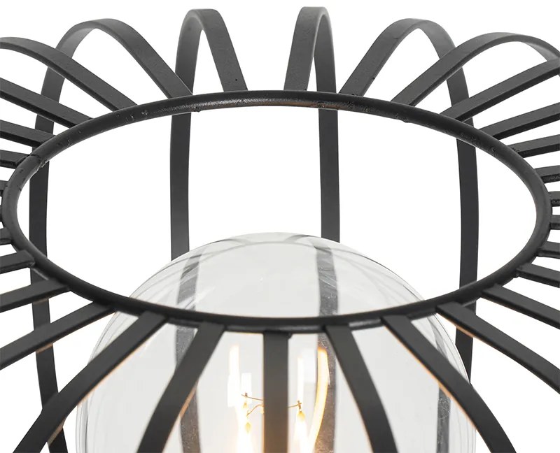 Дизайнерска подова лампа черна тел - Johanna