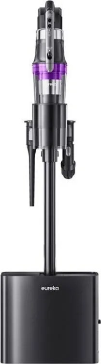 Вертикална прахосмукачка 2в1 Eureka NEC490, 350W, LED дисплей и светлина на четката, Single Cyclone, 60 мин, Станция за самоизпразване и зареждане, Черен