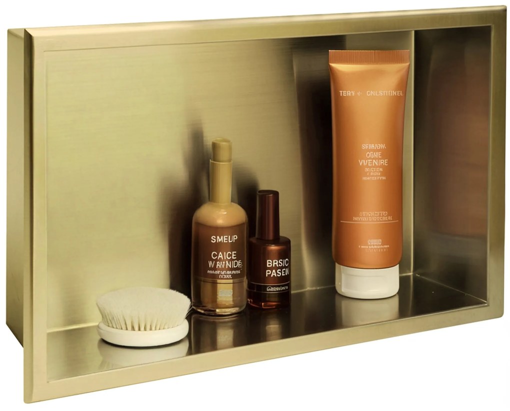 bathroom shelf 30x45 gold brush