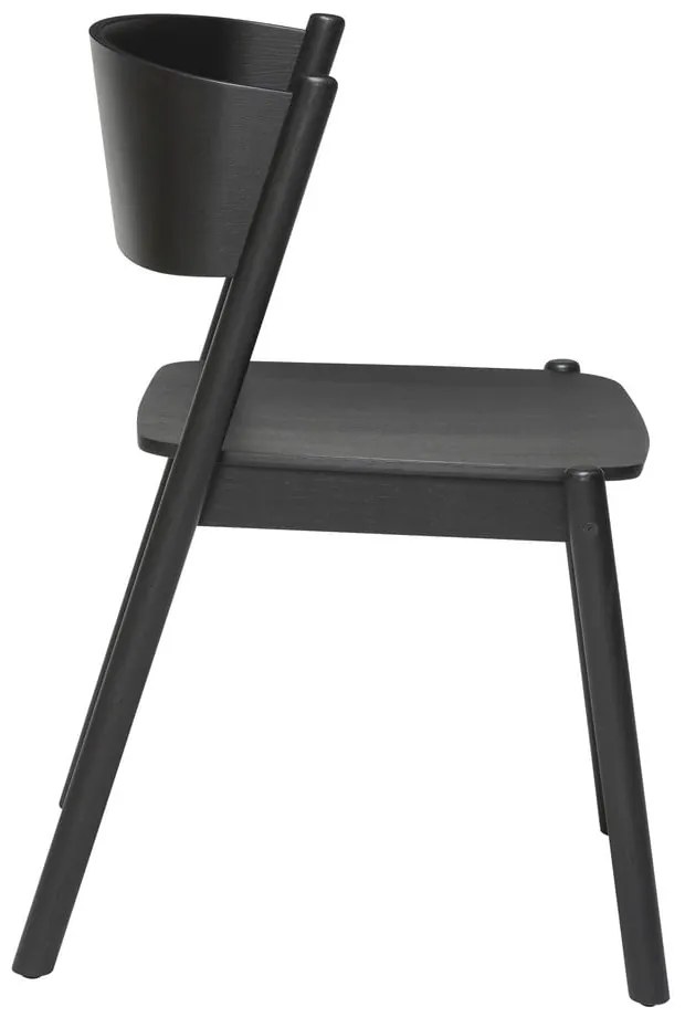 Черен дъбов трапезен стол Oblique - Hübsch