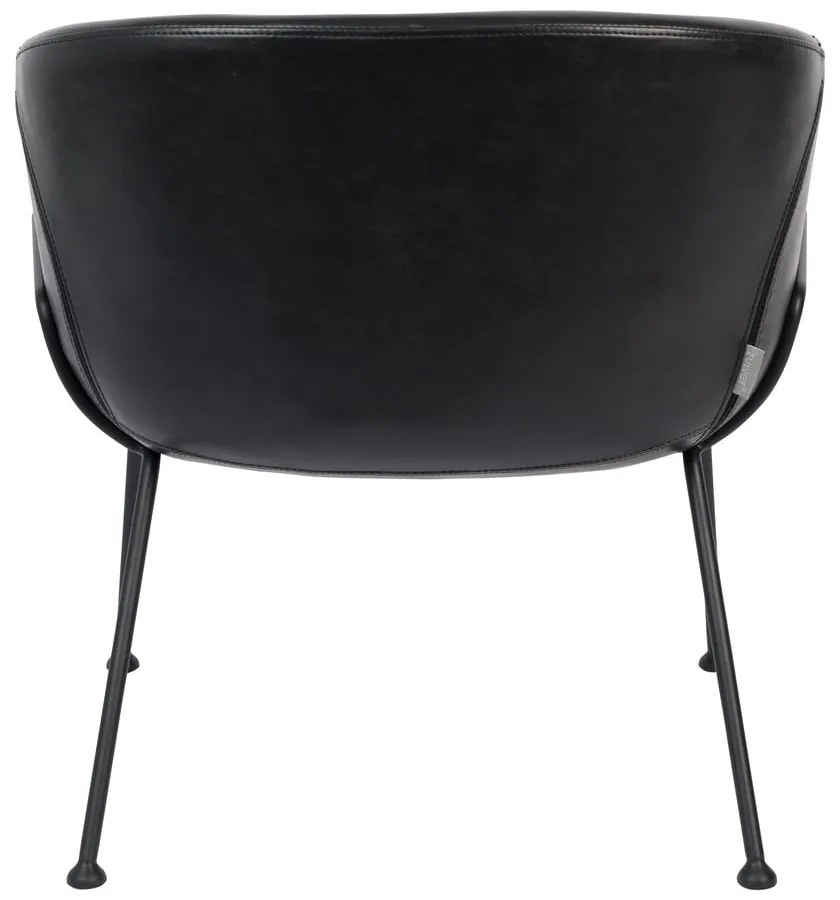 Черно кресло от изкуствена кожа Feston - Zuiver