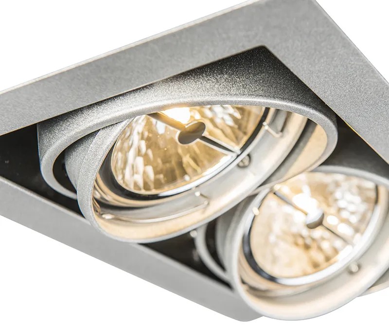 Комплект от 6 вградени спота стомана AR111 регулируеми 2 светлини - Oneon