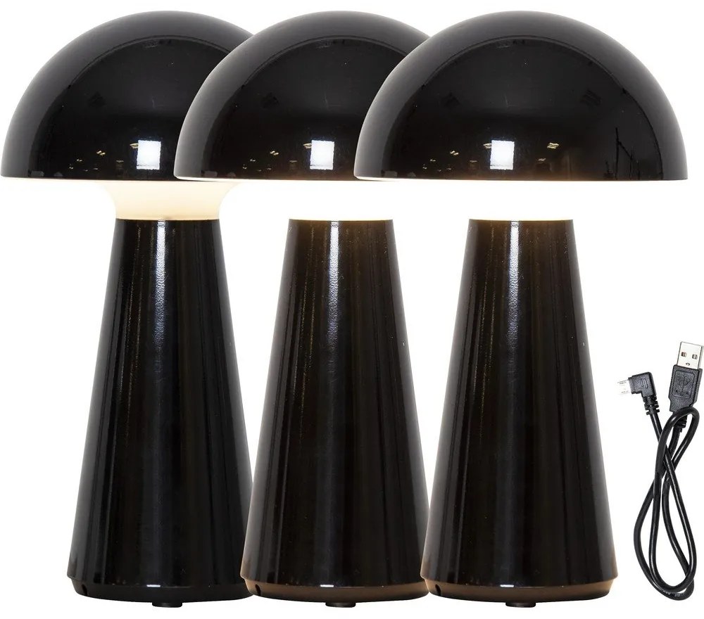 Черна настолна LED лампа с възможност за димиране (височина 28 cm) Mushroom - Star Trading