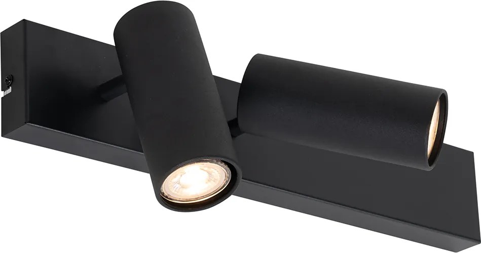 Интелигентен таванен прожектор черен 2-светлини регулируем вкл. 2 Wifi GU10 50mm - Renna