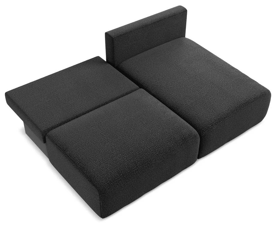 Черен разтегателен ъглов диван с място за съхранение (десен ъгъл) Kalena – Makamii