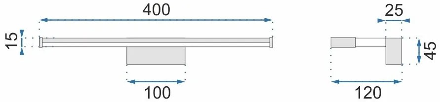 АПЛИК ЗА БАНЯ LED 8W 40CM APP368-1W CHROM