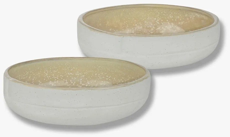 Бяло-бежови купички в комплект от 2 части от камък ø 13,5 cm Sand Grain - Mette Ditmer Denmark