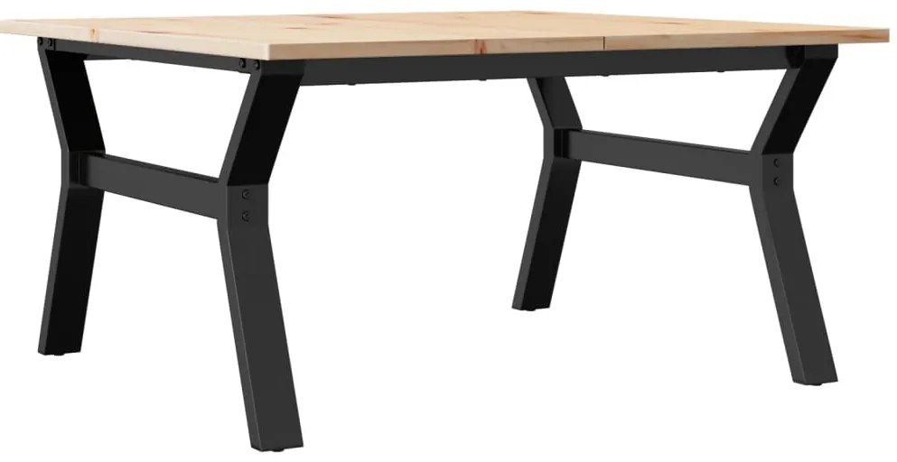 3282707 vidaXL Кафе маса Y-образна рамка 80x80x45 см бор масив и стомана