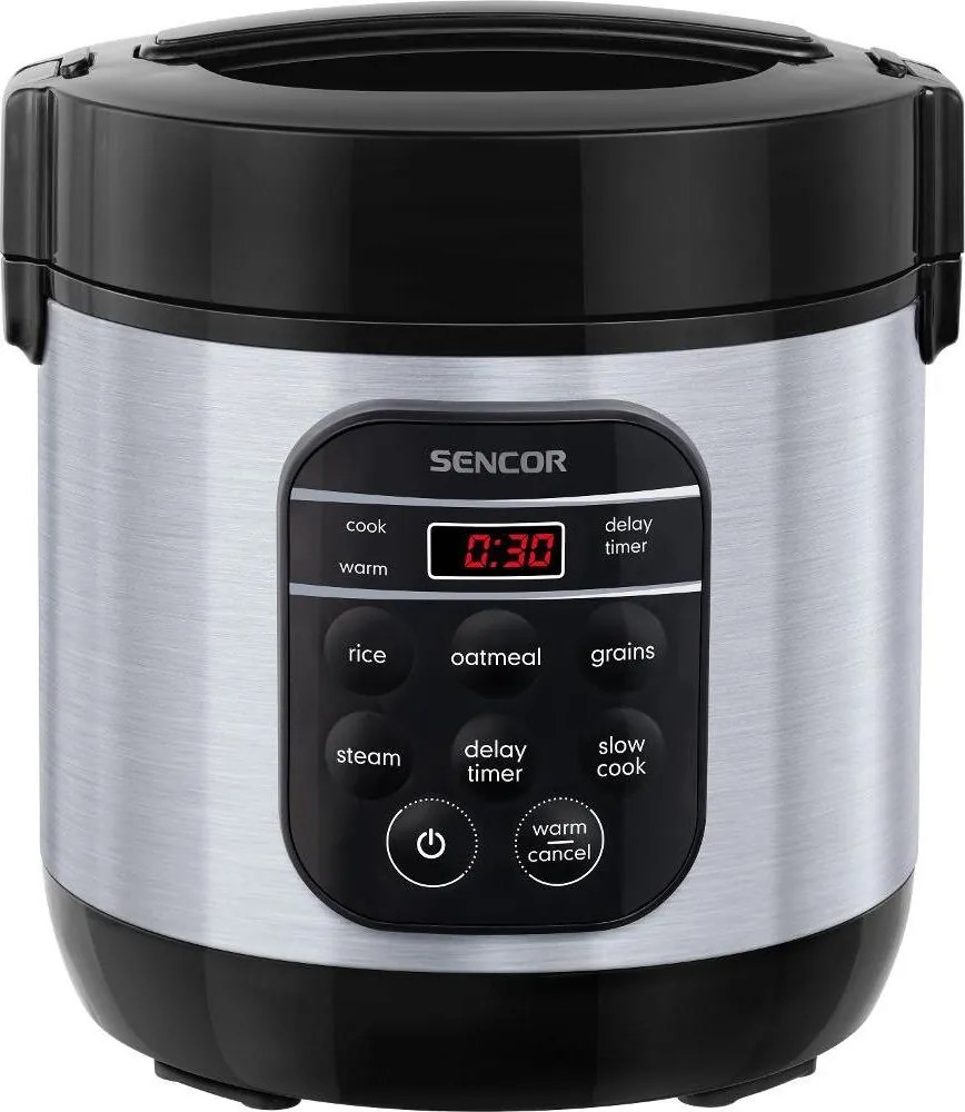 Sencor - Мултифункционална оризоварка 350W/230V 0,6 л неръждаема/черна