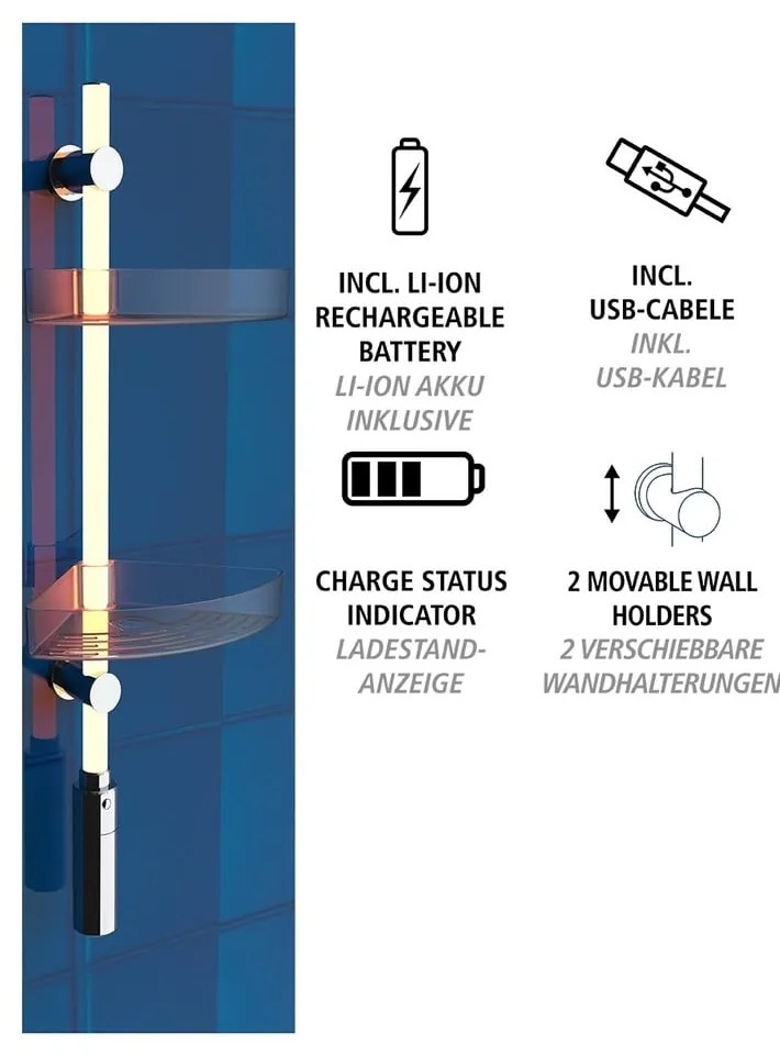 Прозрачен самоносещ рафт за баня - Wenko