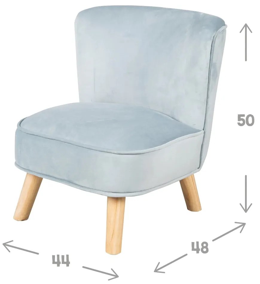 Светлосиньо кадифе бебешки стол Lil Sofa - Roba