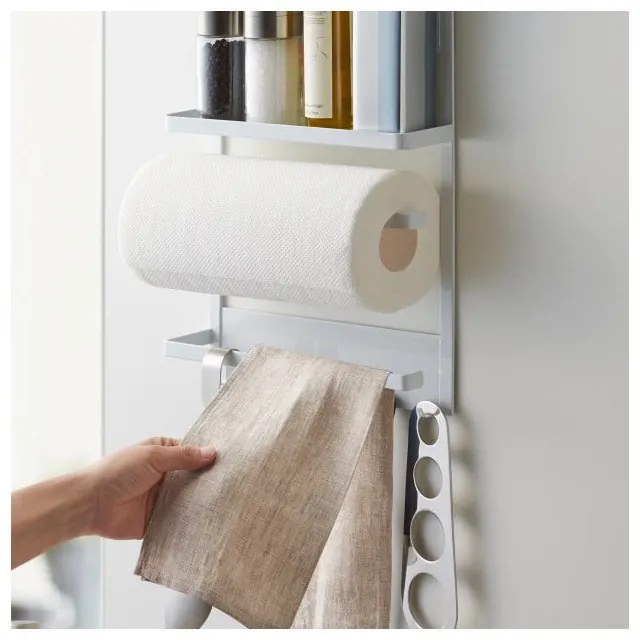 Голям бял магнитен кухненски страничен стелаж Tower - YAMAZAKI