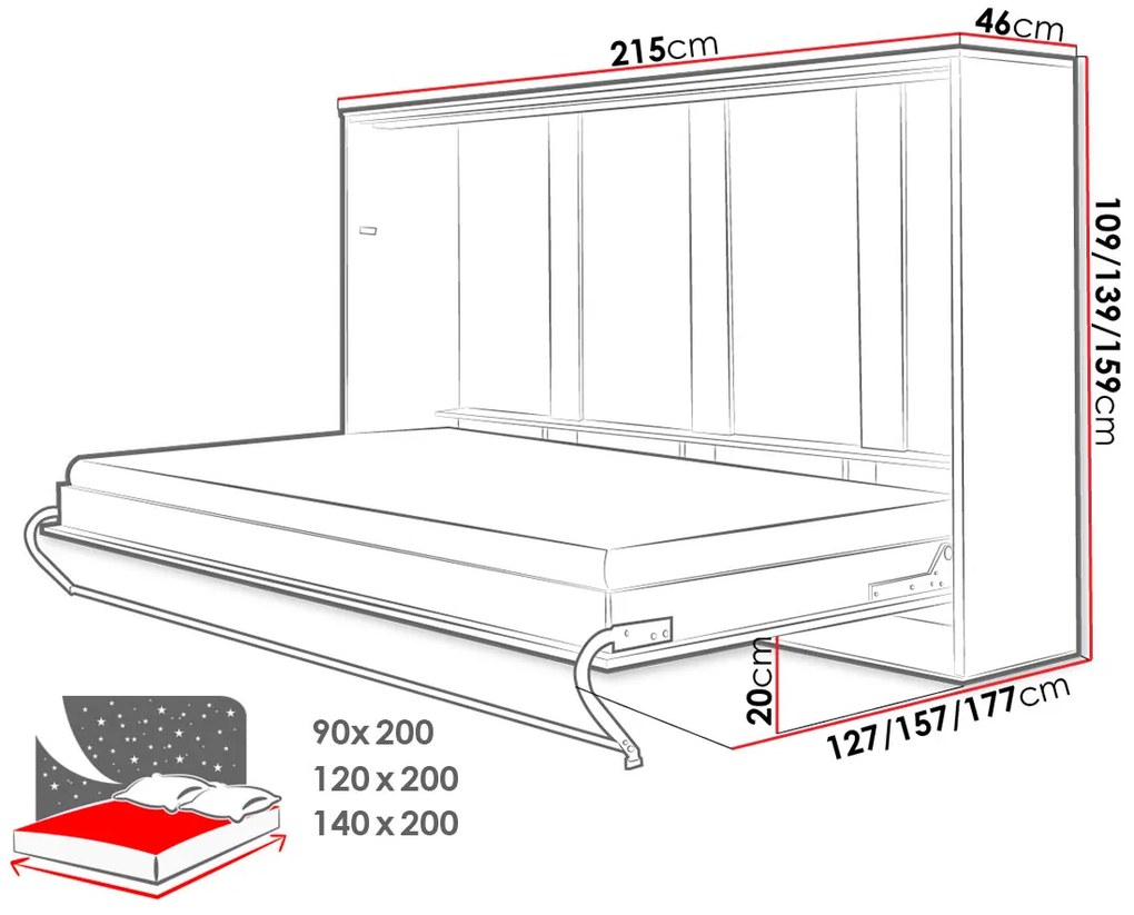 Стенно легло Concept Pro II-Gkri-120 x 200