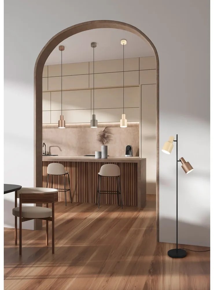 Тъмнокафяво висящо осветително тяло с метален абажур ø 12 cm Agudo – Trio