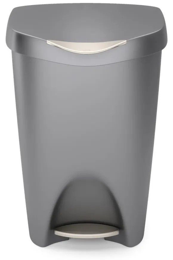 Сиво пластмасово кошче за боклук с педал 50 l Brim – Umbra