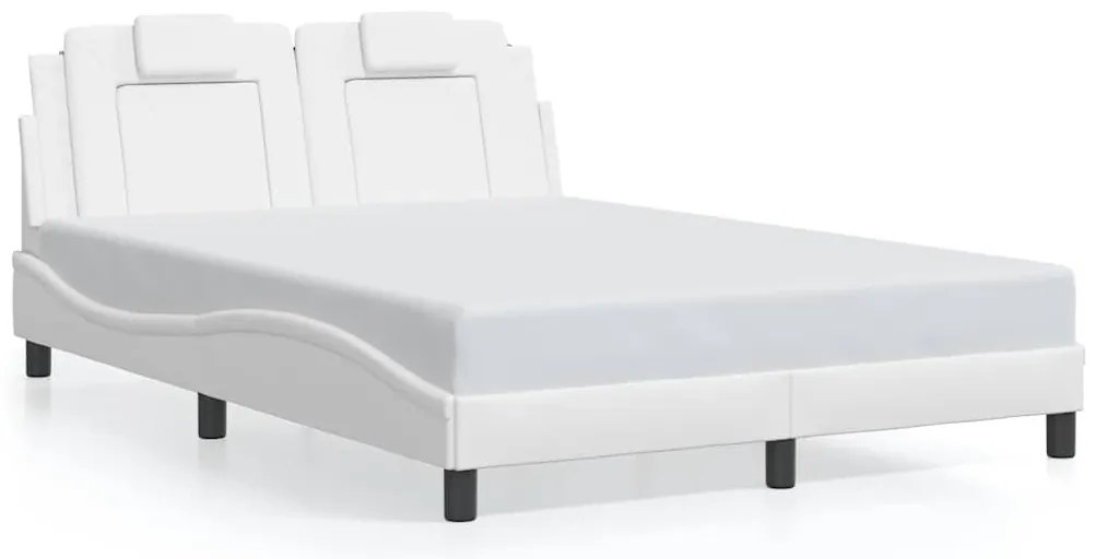 3208090 vidaXL Рамка за легло Viana без матрак, бяла, 140x190 см изкуствена кожа