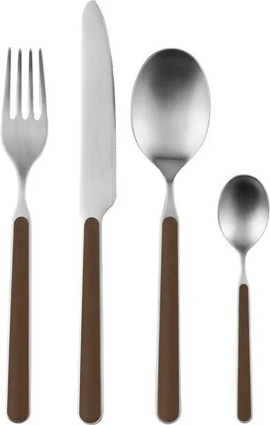 Кафяв/в сребрист цвят прибори за хранене 4 бр. от неръждаема стомана за 1 човек Noli – noo.ma