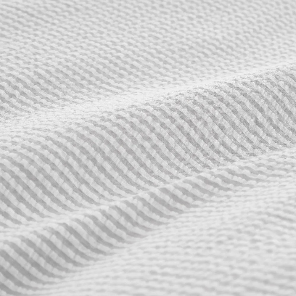 Светлосиво двойно 3 части спално бельо от памук перкал 200x200 cm Seersucker Woven Stripe – Bianca