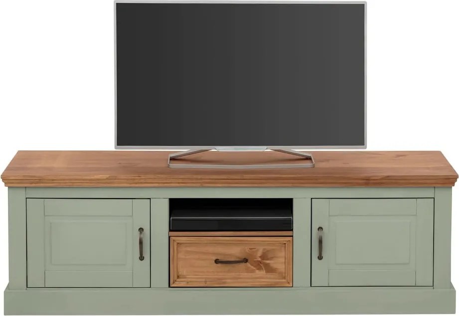 Светлозелена маса за телевизор от масивен бор 160x50 cm Selma – Støraa