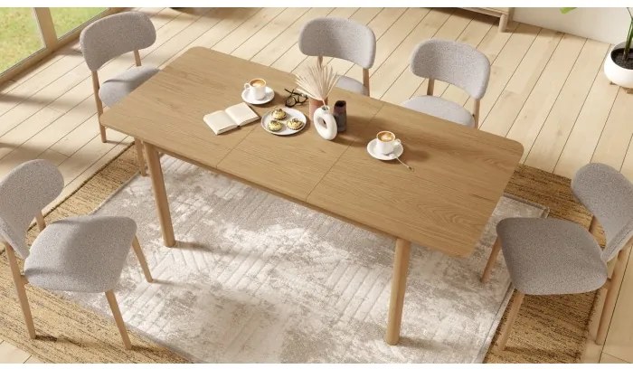 АЛДО Бежово лате (тъкан Монза 60)/рамка лакиран дъб - ДЪРВЕН СТОЛ БУКЛЕ ЗА ДНЕВНА, ТРАПЕЗАРИЯ, КУХНЯ РЕТРО