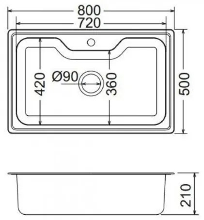 мивка Maidsinks Inset (80x50) 1B