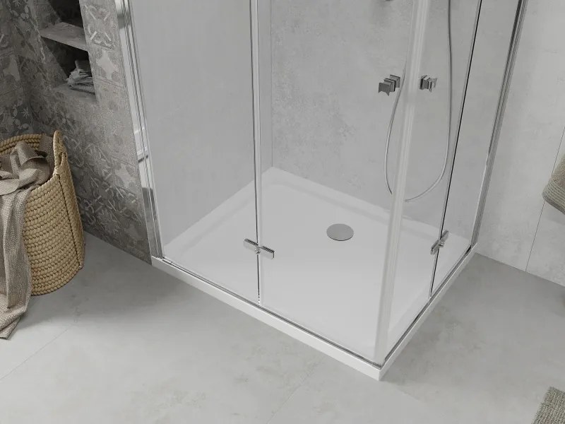 Mexen Lima Душ кабина Duo сгъваема 80 x 70 см, прозрачна, хром + тава Flat