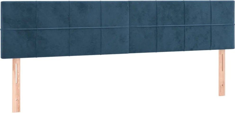 346072 vidaXL Горни табли за легло, 2 бр, тъмносини, 80x5x78/88 см кадифе