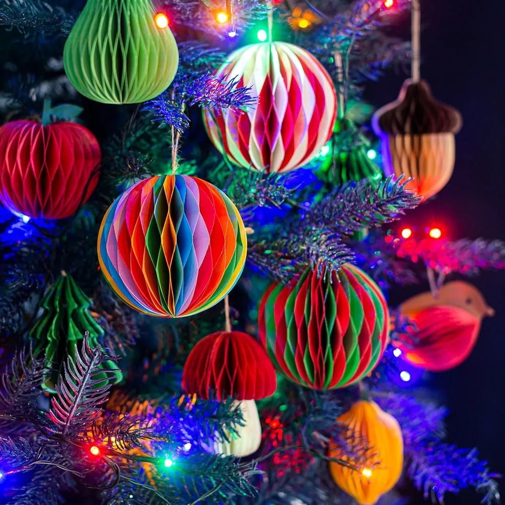 Хартиена Коледна украса ръчна изработена ø 8 cm Honeycomb Apple – Sass &amp; Belle